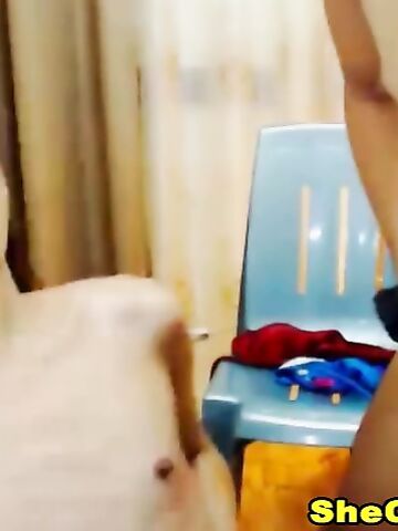 Sexy Slutty Tranny Duo Cumming Hard