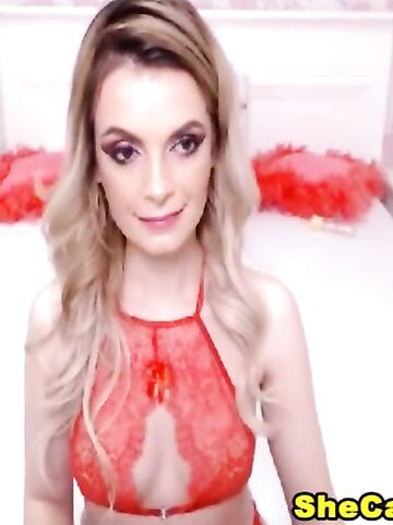 Gorgeous Blonde Playing her Big Cock