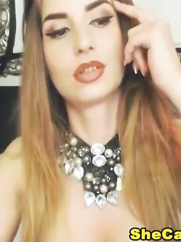 Shemale in Lingerie Jerking her HardCock live