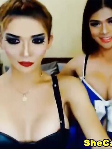 Horny shemale Couple playfully fuck her mate