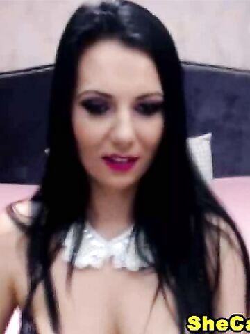 Shemale Hottie toying with her ass cock live on cam