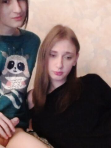 Two Shemale pleasure and cum together
