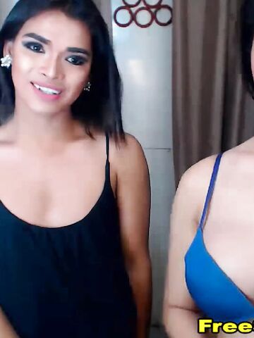 Cute Shemales Play Their Cocks and Asses