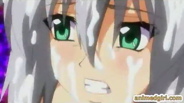 Semen rains down in hentai