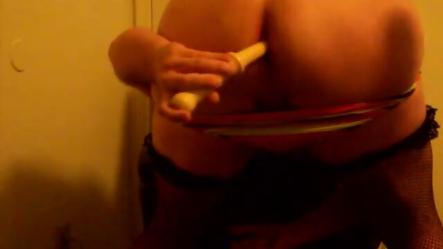 Crossdresser toy fucks his ass