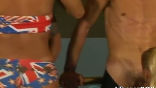 Blonde shemales in an orgy