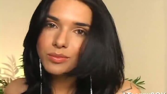 Arousing solo shemale play