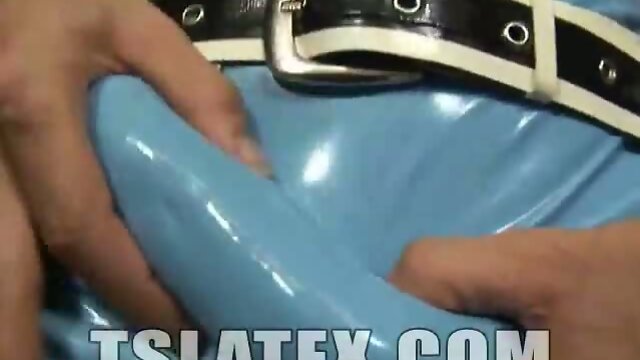 Latex dress on hot shemale