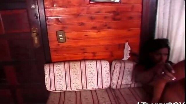 Black tgirl fucks a girl