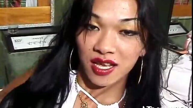 Shemale in slutty dress solo