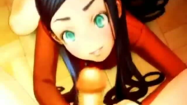 Blowjob in hentai video