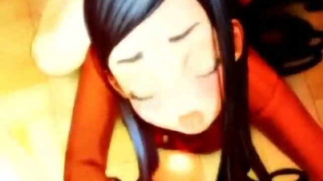 Blowjob in hentai video