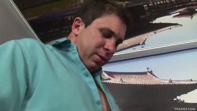 Shemale in sexy lingerie boned