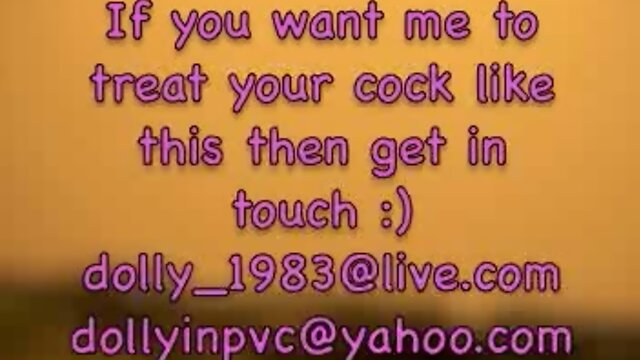 Sissy latex maid rides toy