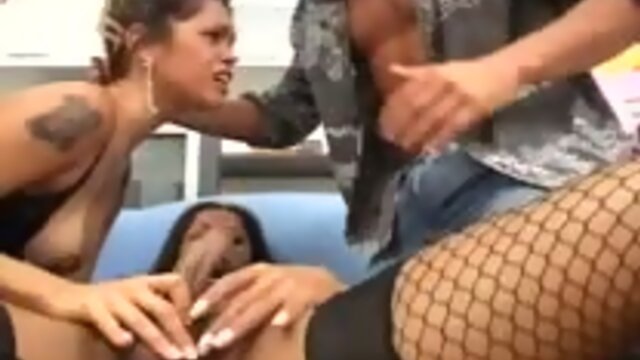 Guy fucked as he fingers girl
