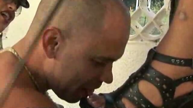 Guy submits to three shemales