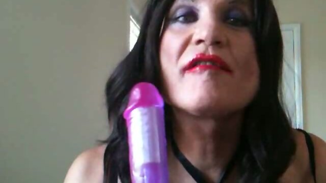 Toy sucking CD in lingerie