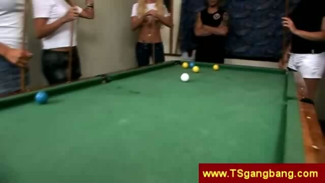 Pool playing tranny babes