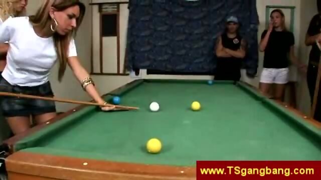 Pool playing tranny babes