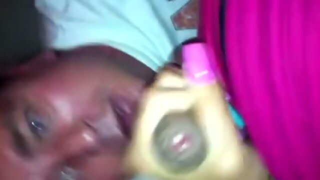 amateur Black tranny gets head