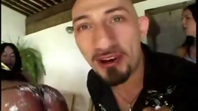 A surprise shemale birthday party for one lucky guy!