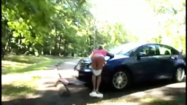 Sissy Spanked Over The Hood Of Car