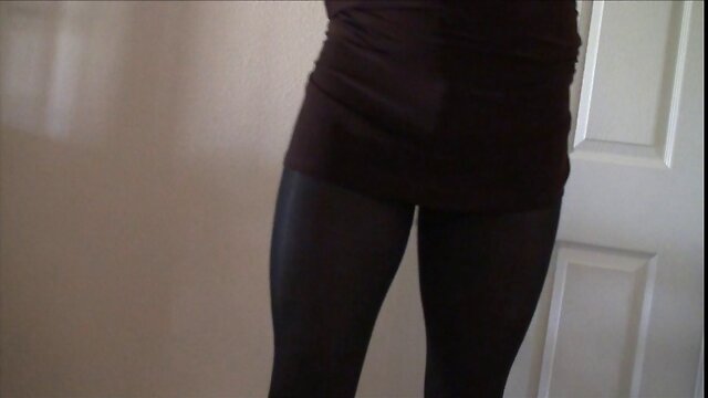 Hot Crossdresser Stroking Their Big Cock - Pantyhose Jerking Fun!