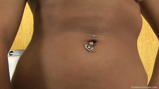 Gorgeous Shemale Strokes Her Big Cock