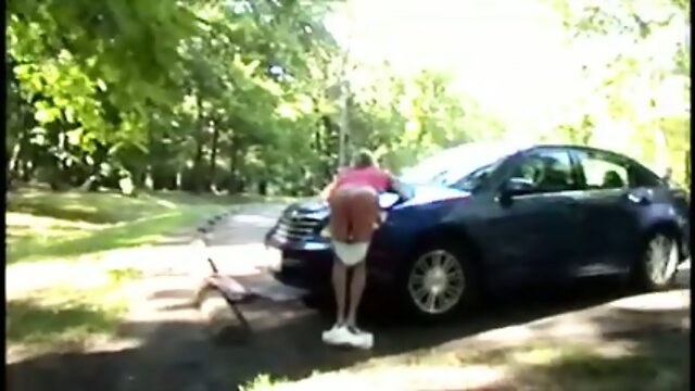 Shemale ass spanked outdoors