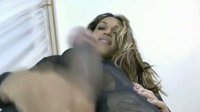 Black Shemale handjob