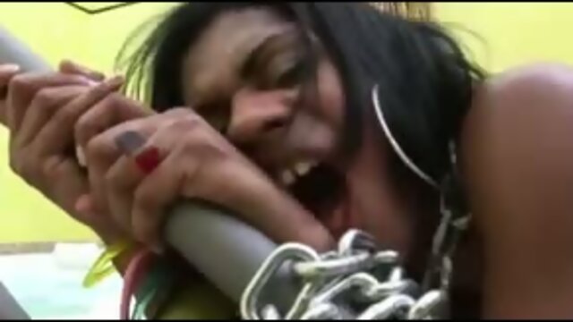 Rough anal with bound shemale