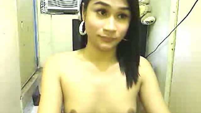 Busty Big Cock Asian Tranny Masturbating