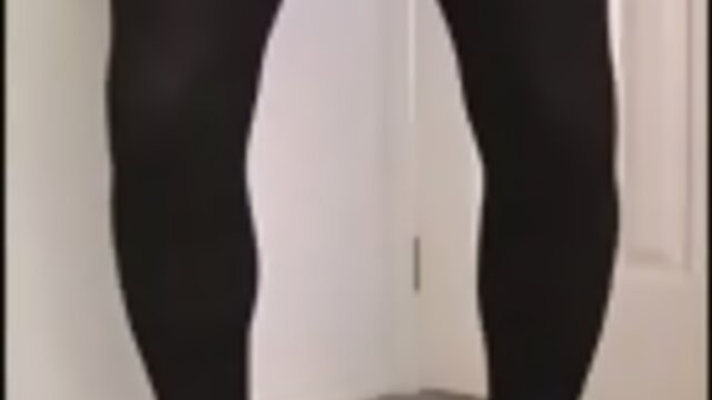 black pantyhose encasement hot pink cock sheath