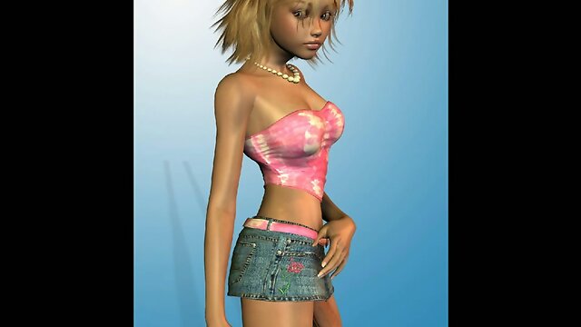 Dickgirl in short skirt