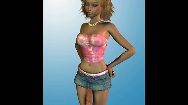 Dickgirl in short skirt