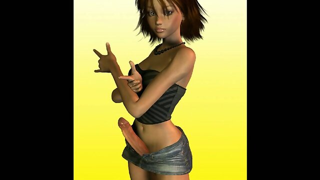 Dickgirl in shorts with erection