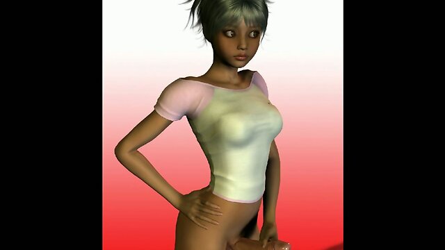 Bottomless dickgirl jerkingoff