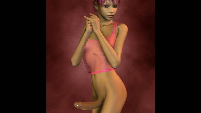 Toon dickgirl with hard penis