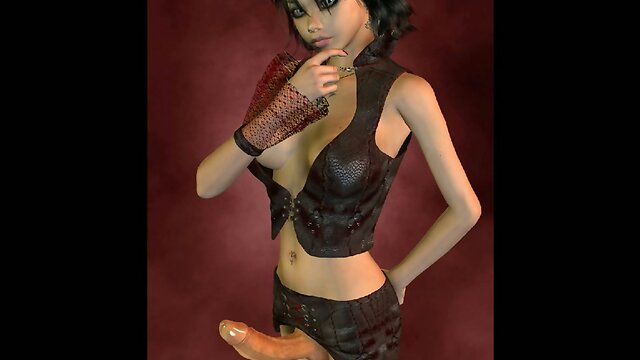 Toon dickgirl with hard penis