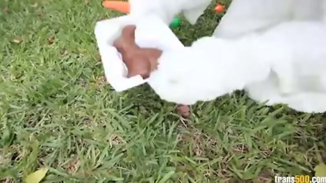 Natassia Dreams hot chocolate tranny getting her ass