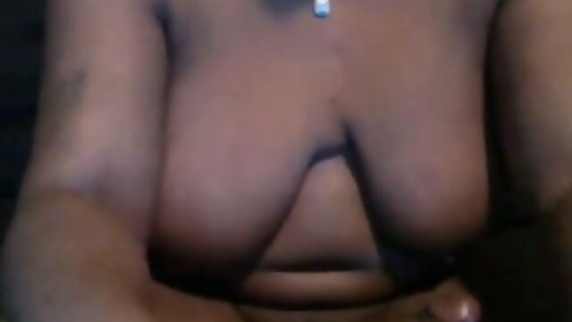 Thick shemale, saggy tits strokes her long cock