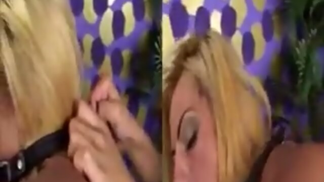 Brunette shemale in fishnet stockings fuck blonde girl