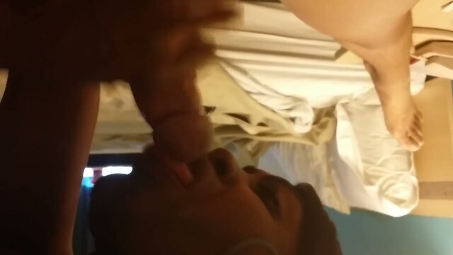 Black tranny sucks and jerks guys dick