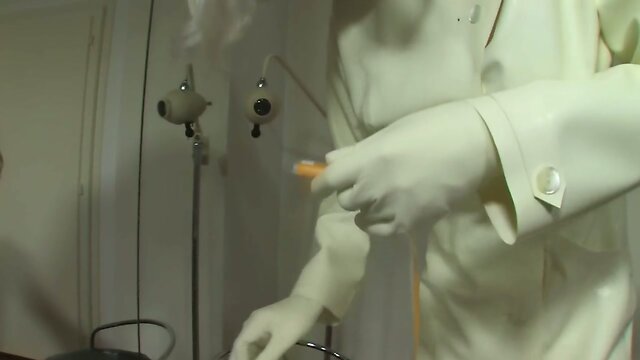 Bizarre enema and catheter latex dirndl Part 4 of 5