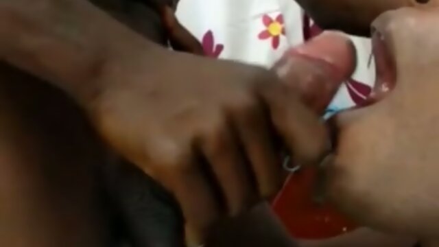 Black colombian shemale sucks her boy off and gets a load