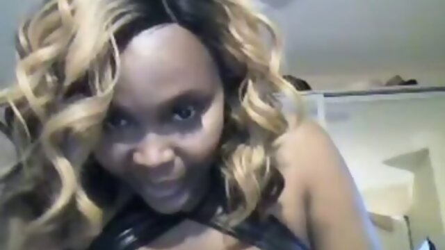 Black lactating shemale strokes her cock