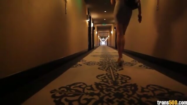 HOT Asian shemale takes Big Black Cock