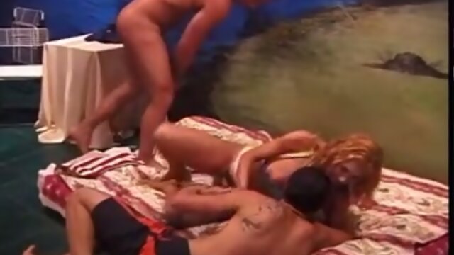 Juicy TS MILF in a threesome