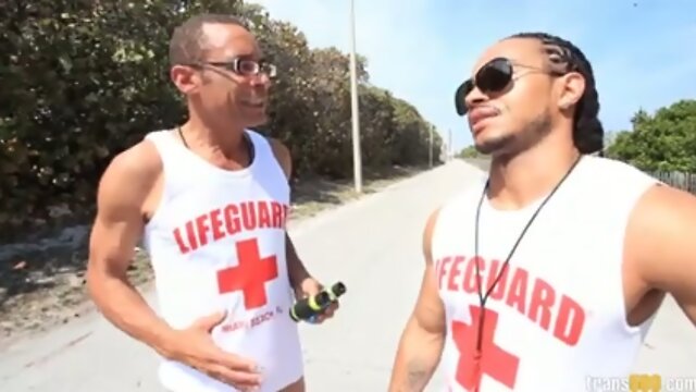 Marvelous Asian shemale takes two big cocks