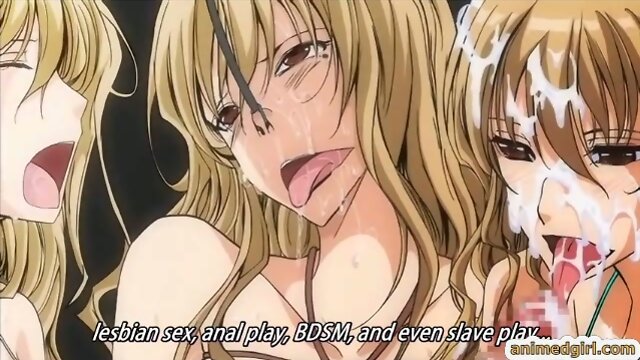 Shemale anime threesome hard fucking